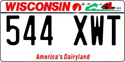 WI license plate 544XWT
