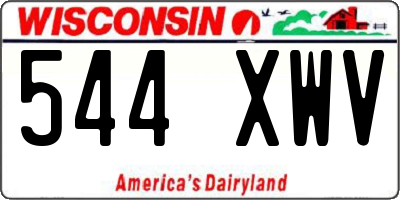 WI license plate 544XWV