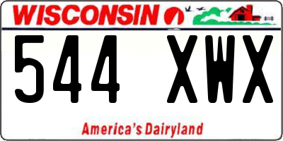 WI license plate 544XWX