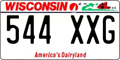 WI license plate 544XXG