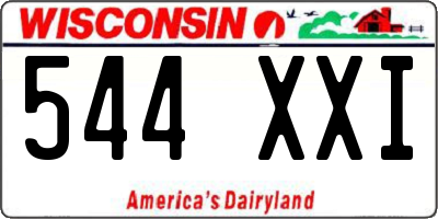WI license plate 544XXI