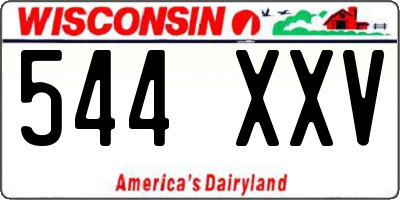WI license plate 544XXV