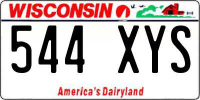 WI license plate 544XYS