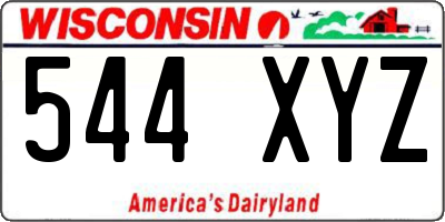 WI license plate 544XYZ