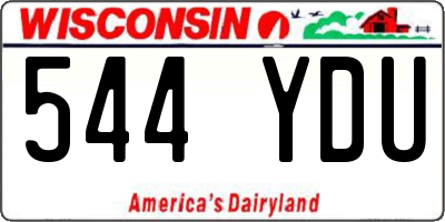 WI license plate 544YDU