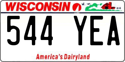 WI license plate 544YEA