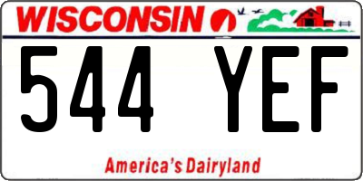 WI license plate 544YEF