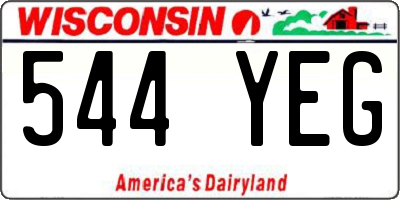 WI license plate 544YEG