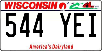 WI license plate 544YEI
