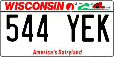 WI license plate 544YEK