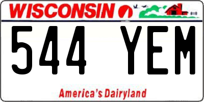 WI license plate 544YEM