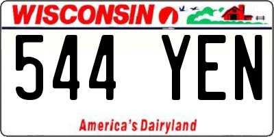 WI license plate 544YEN