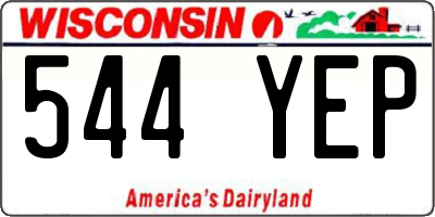 WI license plate 544YEP