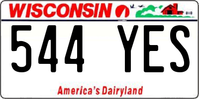 WI license plate 544YES