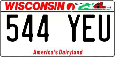 WI license plate 544YEU