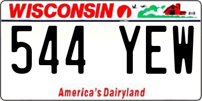 WI license plate 544YEW