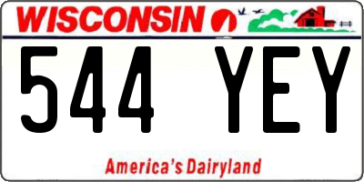 WI license plate 544YEY