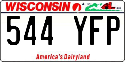 WI license plate 544YFP