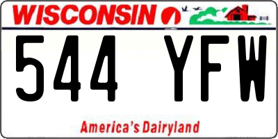 WI license plate 544YFW