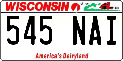 WI license plate 545NAI