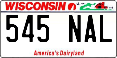 WI license plate 545NAL