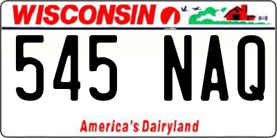 WI license plate 545NAQ