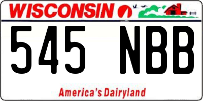 WI license plate 545NBB