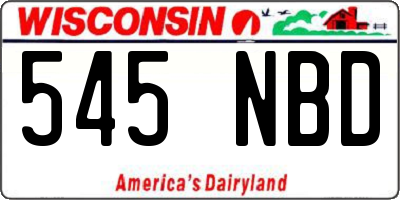 WI license plate 545NBD