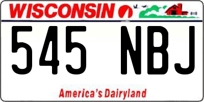 WI license plate 545NBJ