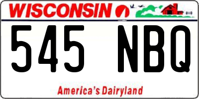 WI license plate 545NBQ