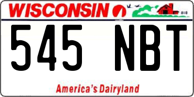 WI license plate 545NBT