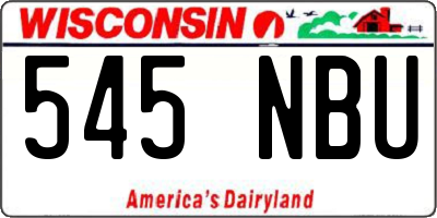 WI license plate 545NBU