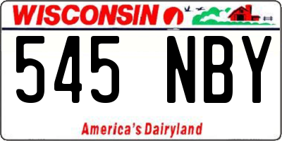 WI license plate 545NBY