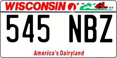 WI license plate 545NBZ