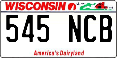 WI license plate 545NCB