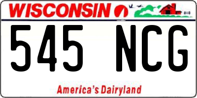 WI license plate 545NCG