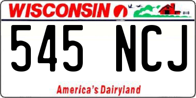 WI license plate 545NCJ