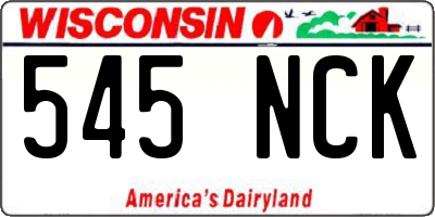 WI license plate 545NCK