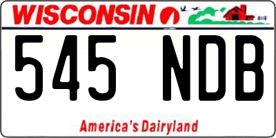 WI license plate 545NDB