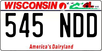 WI license plate 545NDD