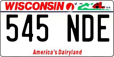 WI license plate 545NDE