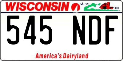 WI license plate 545NDF