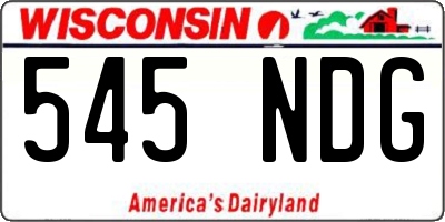 WI license plate 545NDG
