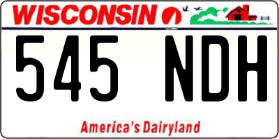 WI license plate 545NDH
