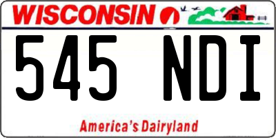 WI license plate 545NDI