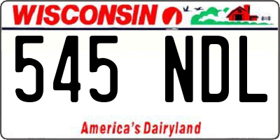 WI license plate 545NDL