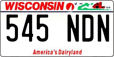 WI license plate 545NDN