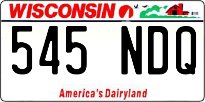 WI license plate 545NDQ