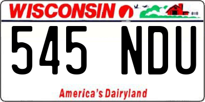 WI license plate 545NDU