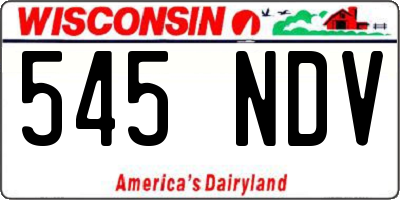 WI license plate 545NDV